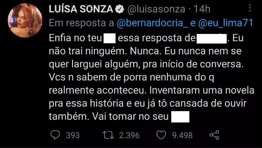 Luísa Sonza desabafa