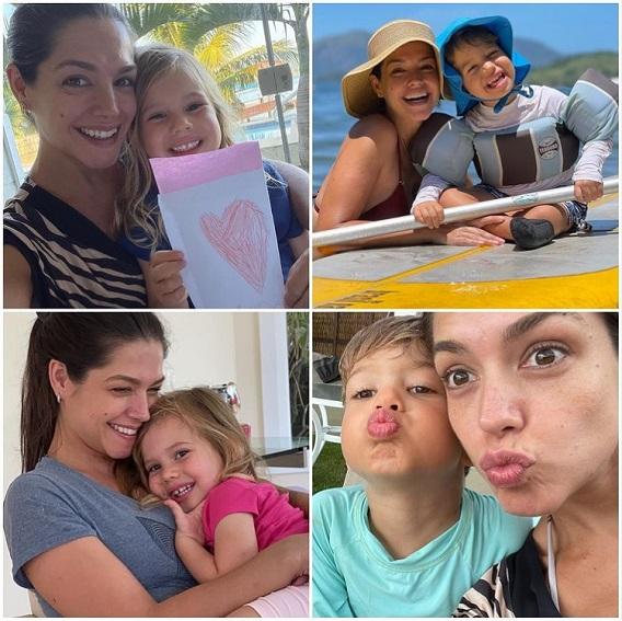 Thais Fersoza com os filhos Melinda e Teodoro