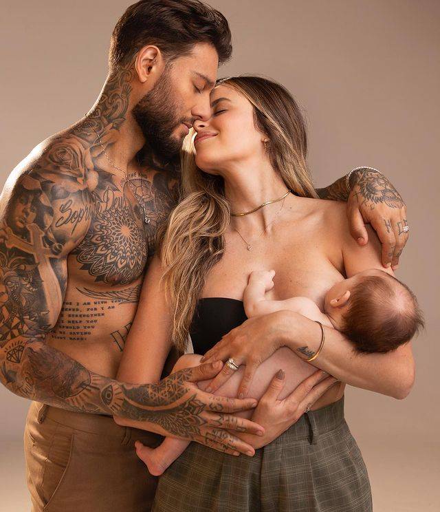 Lucas Lucco, Lorena Carvalho e o filho, Luca.