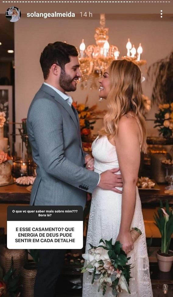 Solange Almeida mostra inédita do casamento