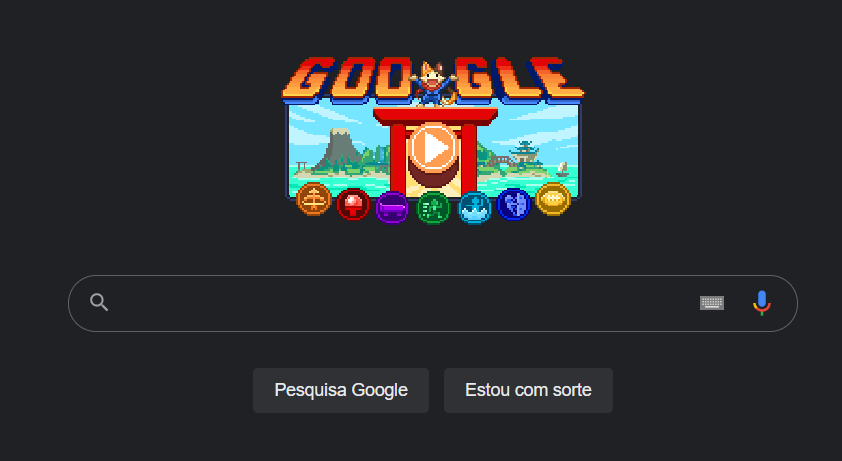 Jogo grátis do Google - Ilha dos Campeões Olimpíadas do Japão - Doodle 