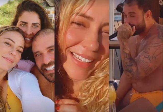 Paolla Oliveira e Diogo Nogueira nos stories de Monique Gabiatti