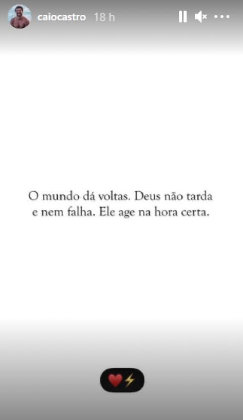 Caio Castro publica indireta nos stories