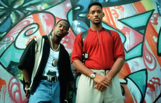 Martin Lawrence e Will Smith nos papéis de Marcus e Mike, respectivamente, no primeiro Bad Boys