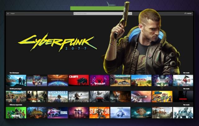 Imagem promocional de Cyberpunk 2077 no GeForce Now