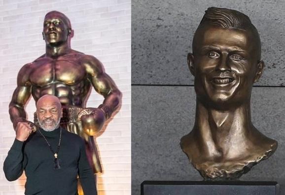 Estátua de Mike Tyson é comparada com busto de CR7