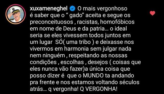 Comentário de Xuxa Meneghel a respeito de Maurício Souza.