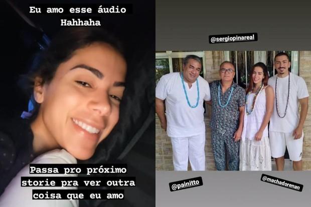 Anitta aparece com as vestimentas do Candomblé ao lado da família 