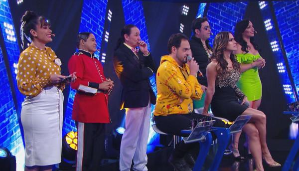 Milene Pavorô, Faxinildo, Marquito, Matheus Ceará, O Pegador, Rhenata Schmidt e Nadja Haddad durante o Wall Duet Brasil.