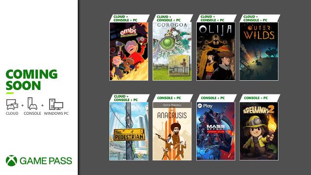 Imagem com os jogos que chegarão ao Xbox Game Pass em janeiro de 2022