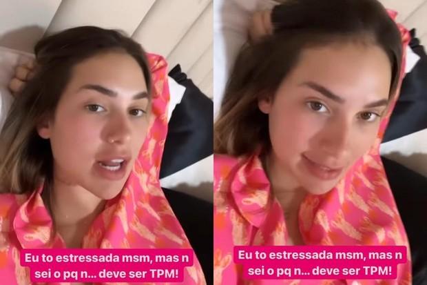 Virginia em stories do Instagram falando sobre teste de gravidez.