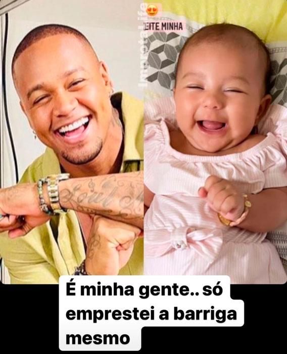 Leo Santana e a filha Liz