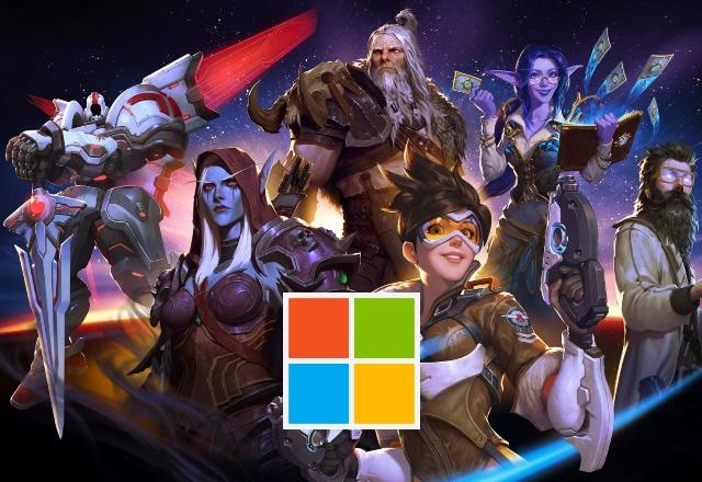 Imagem promocional da fusão Microsoft e Activision Blizzard