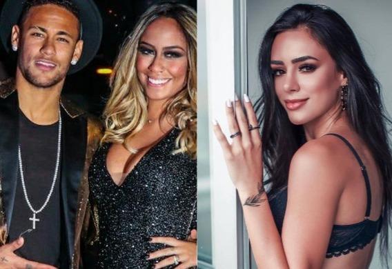 Neymar Jr. e Rafaella Santos à esquerda; Bruna Biancardi à direita 