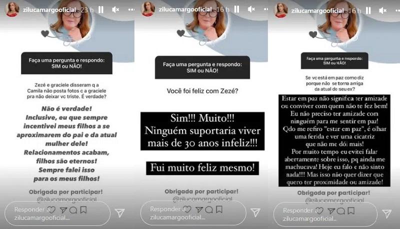 Zilu respondendo os seguidores do Instagram por meio de texto.