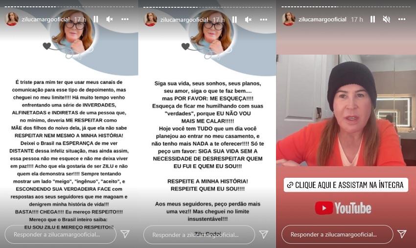 Publicação de Zilu "detonando" Graciele Lacerda (Foto Reprodução/Youtube)