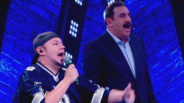  Rogério Morgado e Ratinho durante o Wall Duet Brasil.