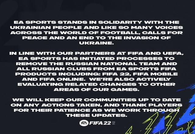 FIFA 22: times e seleção da Rússia serão removidos do jogo, fifa