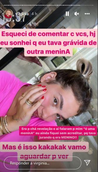 Virginia Fonseca posa para foto em stories do Instagram.