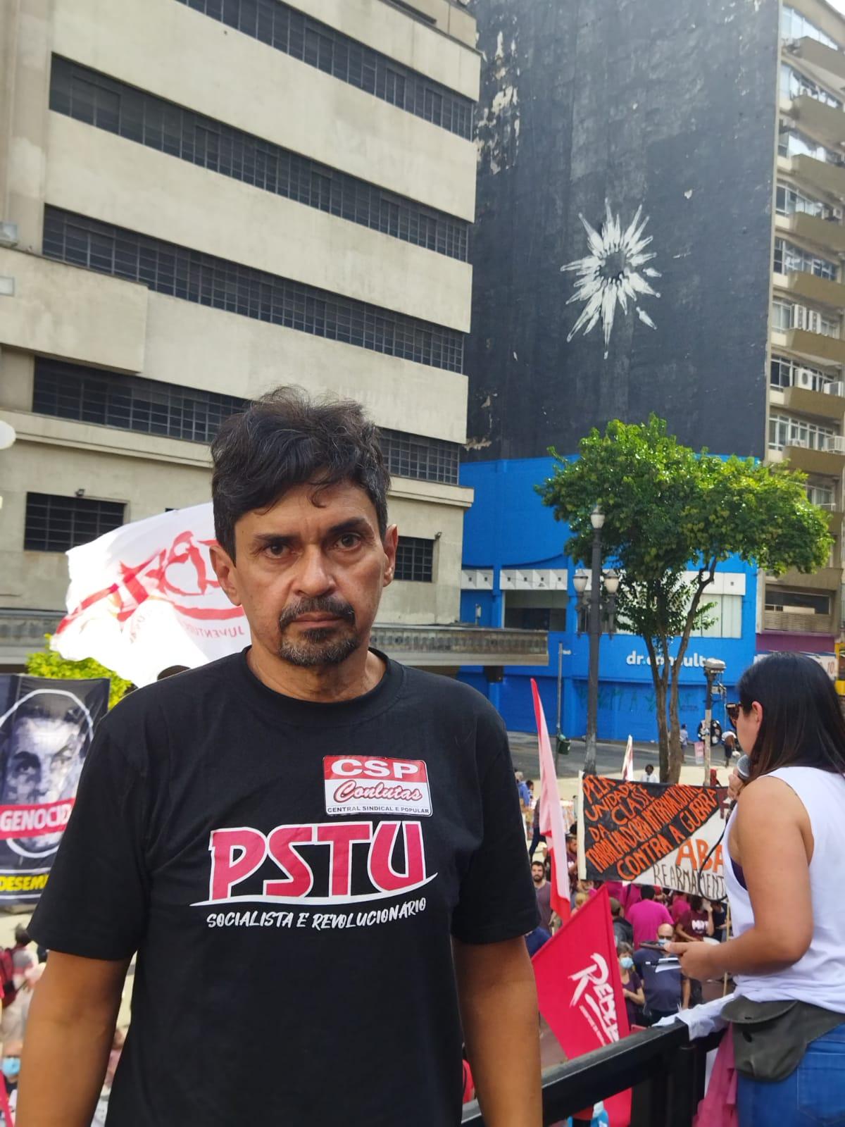 Altino Prazeres Júnior participando de protesto (Divulgação)