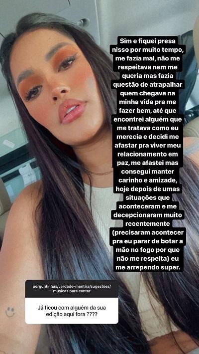 Print do storie em que Flay faz o desabafo.