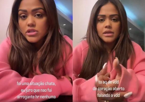 Print dos stories de Camila Loures se desculpando por polêmica com motorista de aplicativo