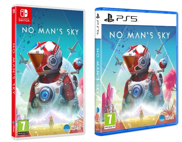 Imagem promocional das cópias físicas de No Man's Sky para Nintendo Switch e PS5