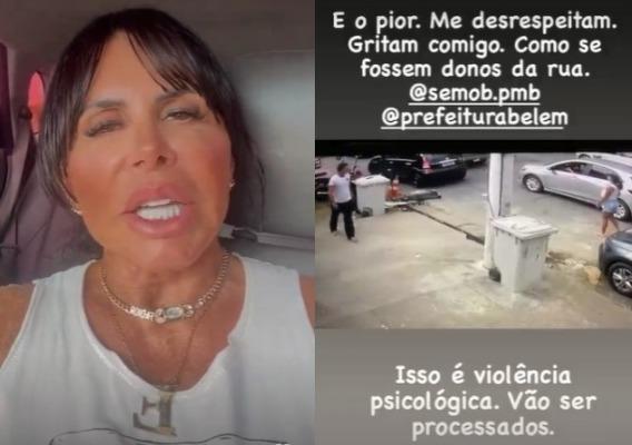 Prints dos stories da Gretchen contando sobre a agressão verbal