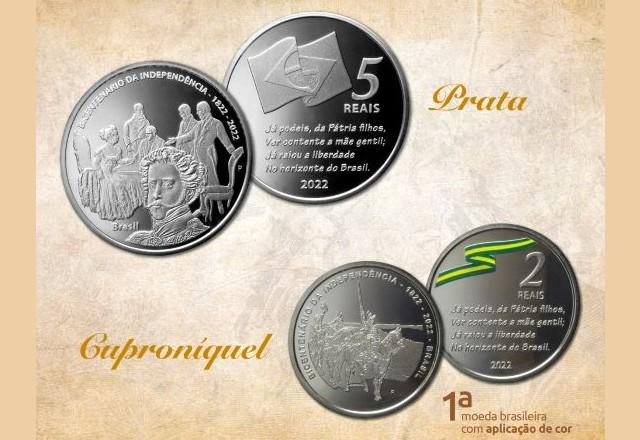 Moedas comemorativas dos 200 anos da Independência do Brasil