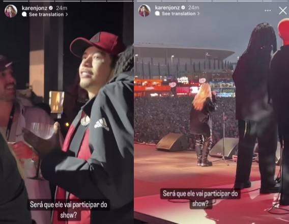 Na montagem aparece Whindersson Nunes curtindo show de Luísa Sonza do lado esquerdo, direto do palco, e do lado direito aparece Luísa fazendo show