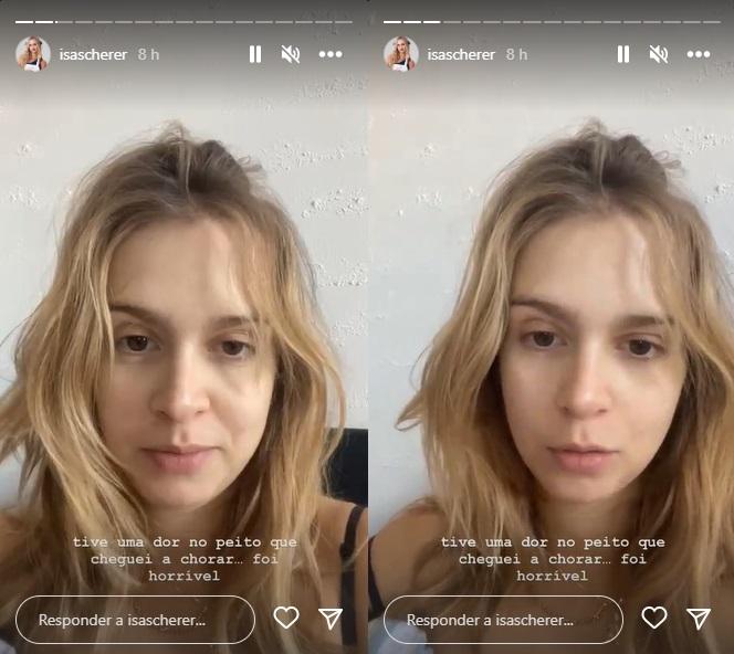 Print dos stories de Isa Scherer contando sobre os momentos difíceis.