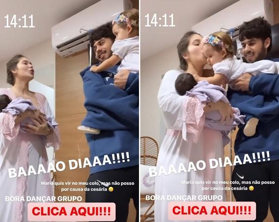 Virginia Fonseca e Zé Felipe com as duas filhas