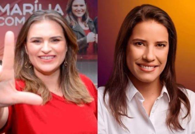 Marília Arraes à esq. e Raquel Lyra à dir., em montagem (Reprodução)