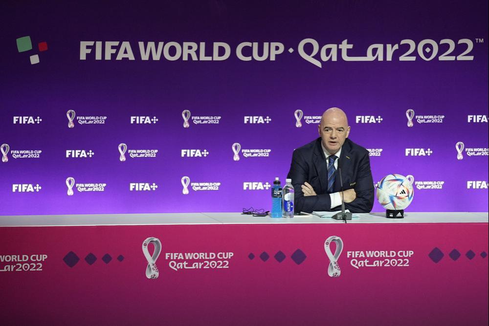 Entrevista coletiva de Gianni Infantino - Foto AP/Abbie Parr