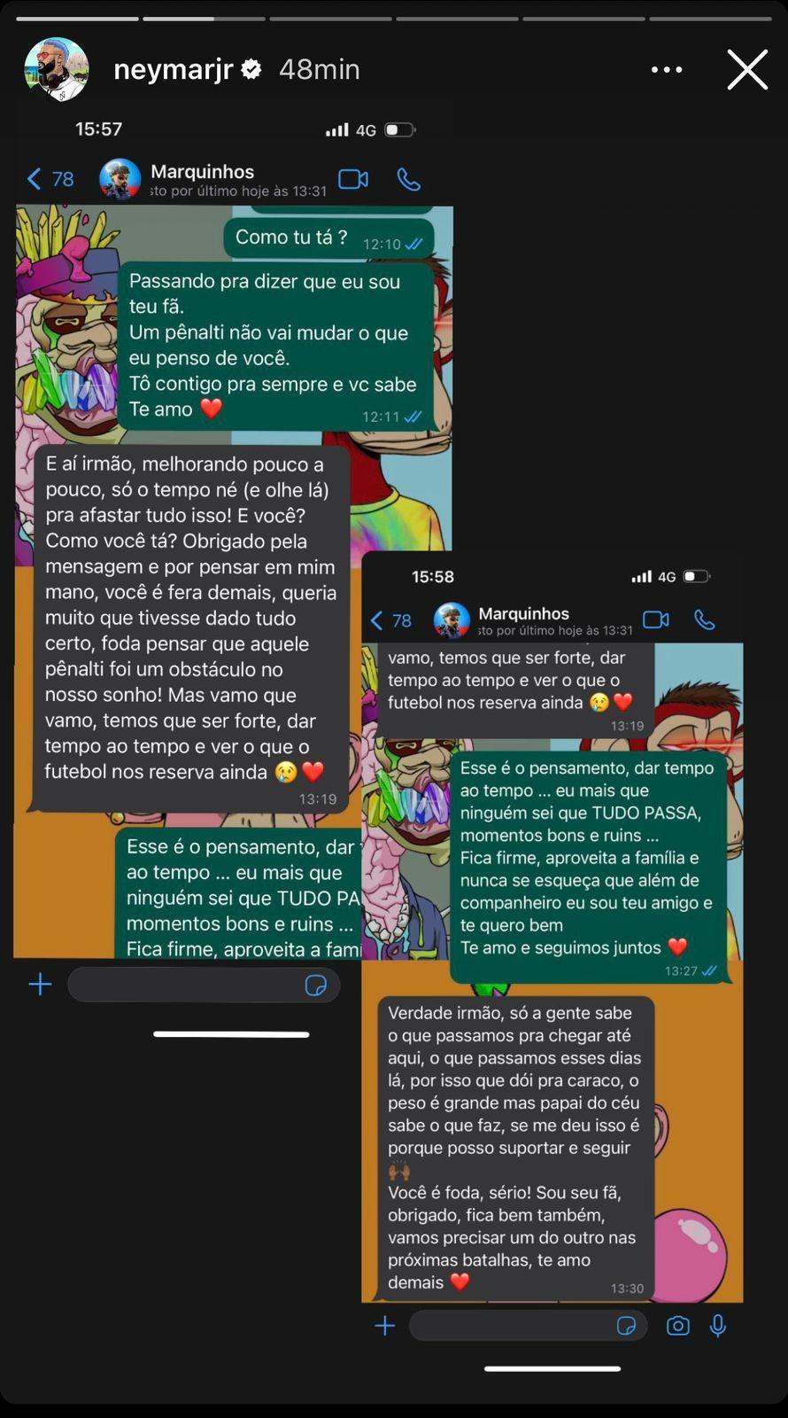 Conversa de Neymar com Marquinhos