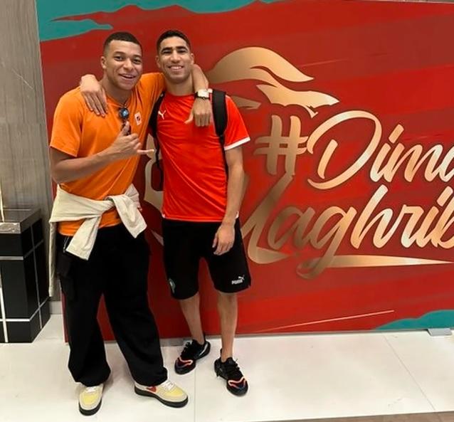 Mbappé e Hakimi no Catar