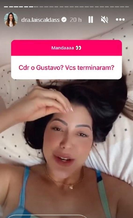 print dos stories de laís onde ela fala se separou ou não de gustavo