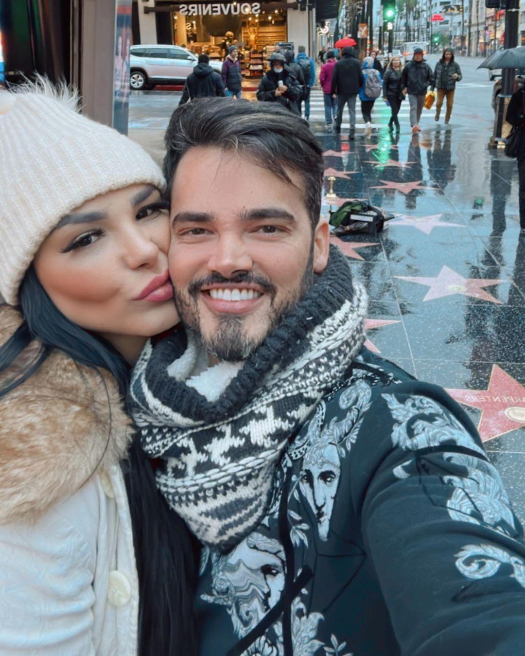 Jenny Miranda e o marido em Las Vegas.