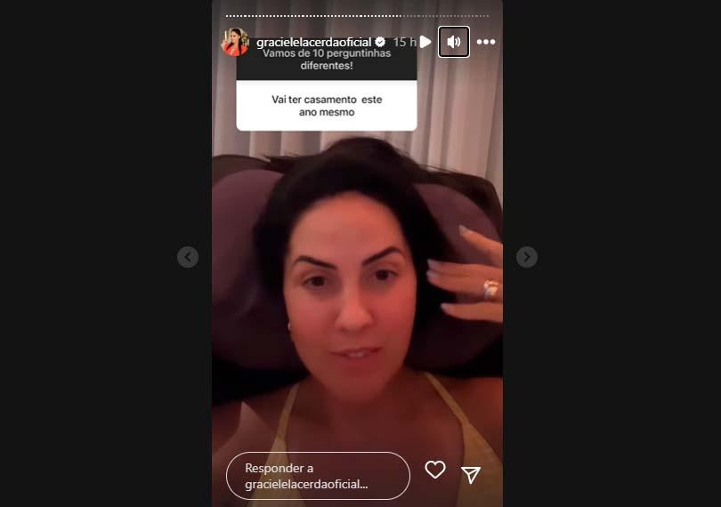 Graciele Lacerda responde sobre casamento com Zezé Di Camargo nos stories