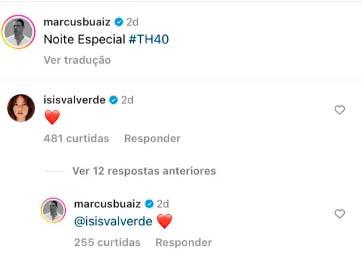 Isis Valverde e Marcus Buaiz trocam comentários carinhosos no Instagram