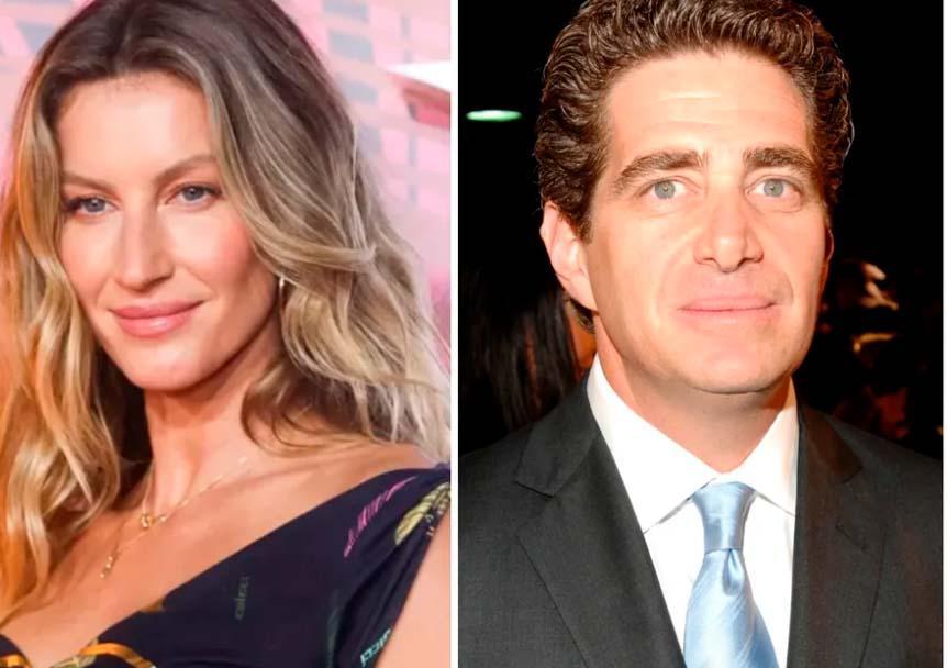 Colagem mostra os rostos de Gisele e Jeffery lado a lado