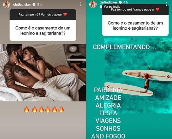 Cintia Dicker responde que tem um relacionamento quente com Pedro Scooby