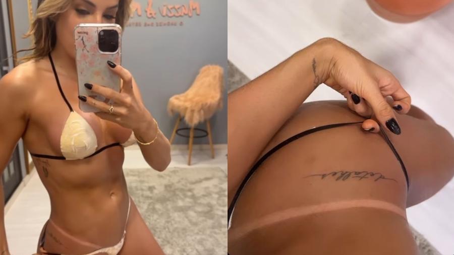 Gabi Martins quase mostra demais em sessão de bronzeamento