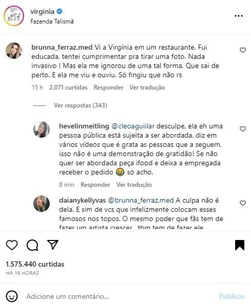 Comentários em uma publicação de Virginia Fonseca.