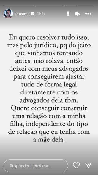 Stories do Instagram de Xamã.