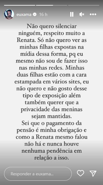 Stories do Instagram de Xamã.