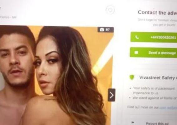 Anúncio de Maíra Cardi e Arthur Aguiar em site adulto