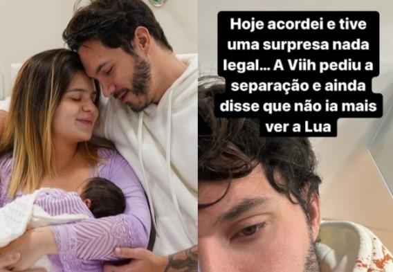 Viih Tube, Eliezer e Lua à esquerda; Eliezer nos stories à direita