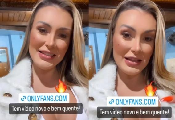 Andressa Urach nos Stories do Instagram anunciando conteúdo ousado no OnlyFans