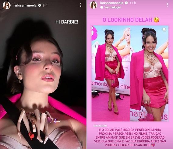 Larissa Manoela mostra colar com pernas e braços de boneca